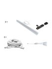 HiluX - Troldtekt LED-Set - 3 x PureLED 60 cm - 3000K - Inkl. 24V 120W Shelly-Treiber