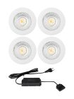 HiluX D1 Gen3 4er-Pack inkl. Treiber - Full Spectrum LED-Einbaustrahler - Ra97 - 2700K - Weiß