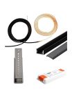 LED-Set für Akustikpaneele - 1 x 240cm - Komplett - Schwarz - Fernbedienung