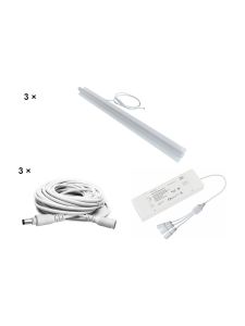 HiluX - Troldtekt LED-Set - 3 x PureLED 60 cm - 3000K - Inkl. 75W TRIAC/Push-Treiber