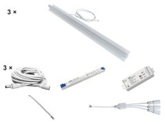 HiluX - Troldtekt LED-Set - 3 x PureLED 60 cm - 3000K - Inkl. 75W Treiber und Zigbee-Dimmer