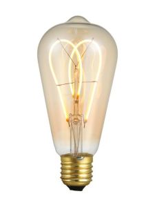 E27 - SPL Flex Double Loop Helix - Amber - Ø:64mm - 380lm - 2000K - CRI 90 - Dimmbar