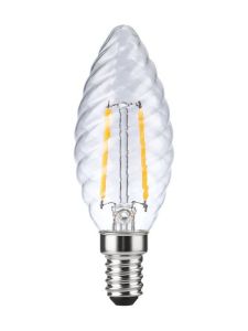 E14 - SPL Twisted Candle - Klar - Ø:35mm - 150lm - 2700K - CRI 90 - Dimmbar