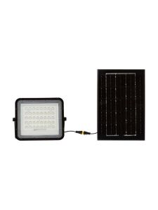 V-Tac Solar-Fluter LED 400lm - Schwarz, inkl. 6W-Solarpanel, Fernbedienung, integriertem Akku, IP65 - RA80