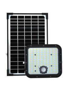 V-Tac Solar-Fluter LED 4800lm - Schwarz, inkl. 12,5W-Solarpanel, Fernbedienung, Akku, IP65