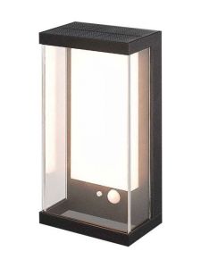 V-Tac 1W Solar-Wandleuchte LED - Schwarz, mit Sensor, witterungsgeschützt IP54