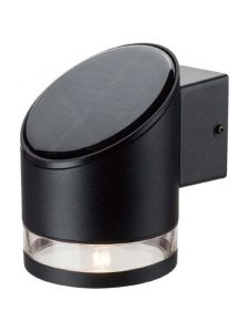 V-Tac 1W Solar-Wandleuchte LED - Schwarz, rund, IP54, 70lm, 3 Jahre Herstellergarantie