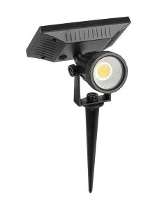 V-Tac - Solar-Gartenleuchte - Schwarz - Mit Erdspieß - COB - 40lm - RA80 - IP65 - 4000K