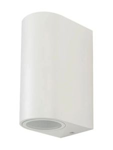 V-Tac Außen-Wandleuchte mit Licht auf/ab - IP44, GU10-Fassung, weißes Aluminium, ohne Leuchtmittel (230V)