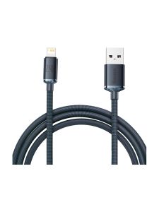 Baseus - Kristallklares USB-auf-Lightning-Kabel, 2,4 A, 2 m (schwarz)