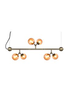 Halo Design - Atom Mini Horisontal Pendel - Antik Messing/Amber - L: 80 cm