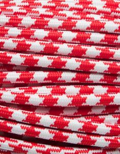 Rotes zweifarbiges Textilkabel