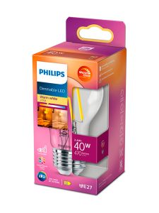 E27 - Philips Warm Glow LED-Leuchtmittel 3,4W - 470lm - CRI:90+