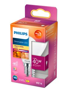 E14 - Philips Warm Glow LED-Kerzenlampe - matt - 3,4 W - 470 lm - CRI:90+