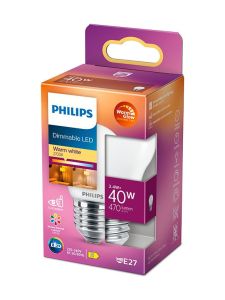 E27 - Philips LED-Kerzenlampe - 3,4 W - 470 lm - 2200-2700 K - Dimmbar