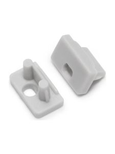 Endkappen für SLIM8 - Grau m. Loch - 20 Stk