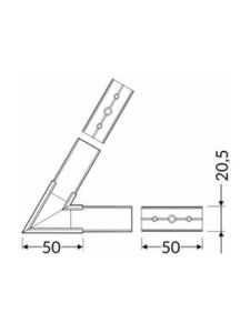 Winkel für LED-Profil LINEA20 - 60° - Schwarz