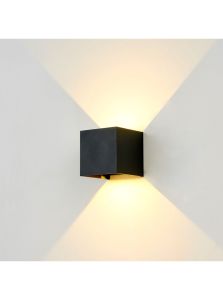 LEDlife - Wandleuchte - CUBIC 6W - Schwarz - Quadratisch - Auf/ab - Verstellbar - IP65 - 4000K