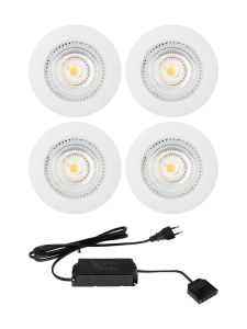 HiluX D1 Gen3 4er-Pack inkl. Treiber - Full Spectrum LED-Einbaustrahler - Ra97 - 3000K - Weiß