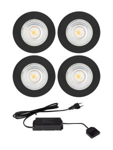 HiluX D1 Gen3 4er-Pack inkl. Treiber - Full Spectrum LED-Einbaustrahler - Ra97 - 3000K - Schwarz