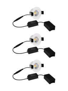 HiluX D3 Tilt360 3er-Pack - Full Spectrum LED-Einbaustrahler - Ra97 - 2700K - Weiß