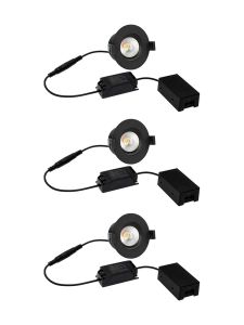 HiluX D3 Tilt360 3er-Pack - Full Spectrum LED-Einbaustrahler - Ra97 - 2700K - Schwarz