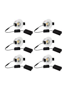 HiluX D8 Tilt360 6er-Pack - Full Spectrum LED-Einbaustrahler - Ra97 - 2700K - Weiß