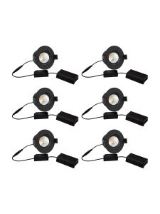 HiluX D8 Tilt360 6er-Pack - Full Spectrum LED-Einbaustrahler - Ra97 - 2700K - Schwarz