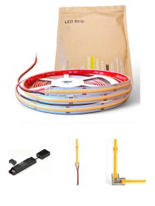 HiluX Shelly COB LED-Band 3000K - 5m - Komplettset
