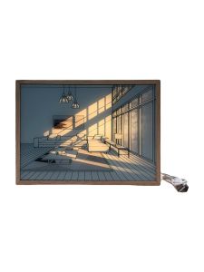 LED-Lichtkunstbild - Lichtillusion - Modern - Entspannung im Sonnenlicht - Batterie - 23x17 cm