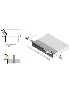 LED-Profil GLOW12 DOWN - 1m - eloxiert