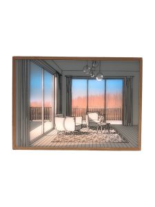 LED-Lichtkunstbild - Lichtillusion - Modernes natürliches Licht im Wohnzimmer - Batterie - 23x17 cm
