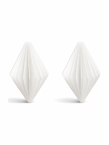Simiu - Weihnachtsanhänger - 9 cm - Diamant - Seidenweiß - 2er-Pack