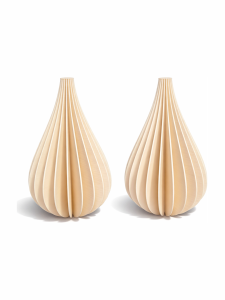 Simiu - Weihnachtsanhänger - 9 cm - Tropfen - Beige - 2er-Pack