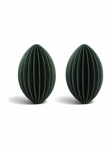 Simiu - Weihnachtsanhänger - 9 cm - Oval - Grün - 2er-Pack
