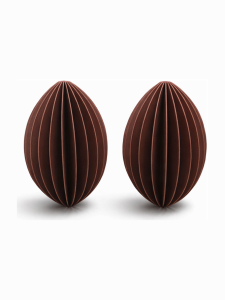 Simiu - Weihnachtsanhänger - 9 cm - Oval - Bordeaux Rot - 2er-Pack