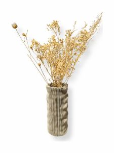 Simiu - CLAYLA Lamellenvase - Helles Lehm - 20 cm