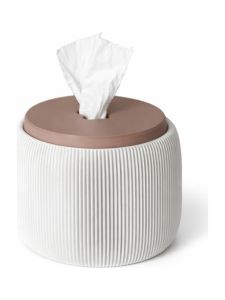 Simiu - Tiseo - Toilettenpapierhalter - Weißer Marmor/Lehmbraun