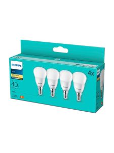E14 - Philips LED-Kerzenlampe - 5 W - 470 lm - 2700 K - 4er-Pack