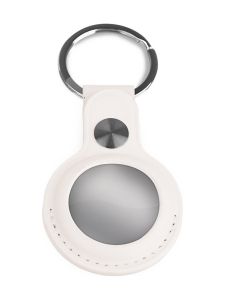 Airtag-Schlüsselanhänger - Leder - Weiß