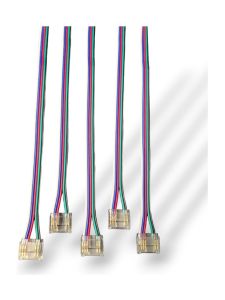 SmartClip für 12mm RGBW COB-Streifen m. 10cm Kabel - 5er-Pack