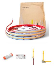 HiluX ZigBee Dim-To-Warm COB LED-Streifen 1800-3000 K - 5 m - Komplettset
