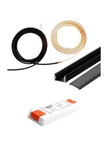LED-Set für Akustikpaneele - 2 x 240cm - Komplett - Schwarz - On/Off