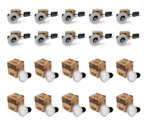 10 x HiluX D10 Innenspot Weiß inkl. 10 x HiluX R10 Dimtone GU10 1800-3000K