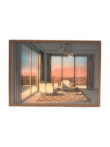 LED-Lichtkunstbild - Lichtillusion - Modernes natürliches Licht im Wohnzimmer - Batterie - 32x23cm