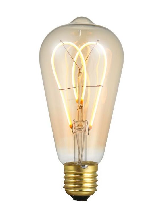 E27 - SPL Flex Double Loop Helix - Amber - Ø:64mm - 380lm - 2000K - CRI 90 - Dimmbar