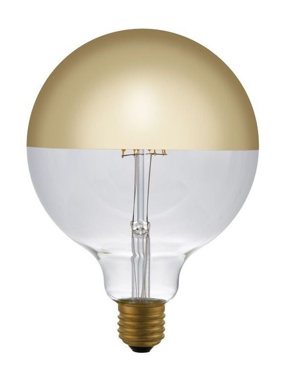 E27 - SPL Globe Top Mirror - Amber - Ø:125mm - 350lm - 2500K - CRI 80 - Dimmbar