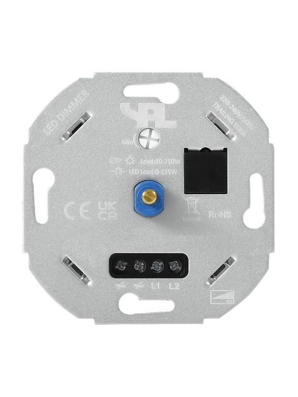 SPL - Wanddimmer - Universal - LED 0-125W - Dual Pulse - Dreh/Druck - Aluminium