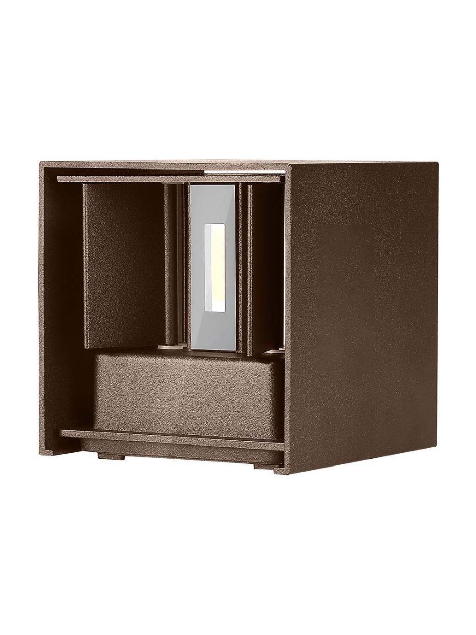 V-Tac 11W LED Corten-Wandleuchte - Eckig, einstellbarer Abstrahlwinkel, IP65 für außen, inkl. Leuchtmittel