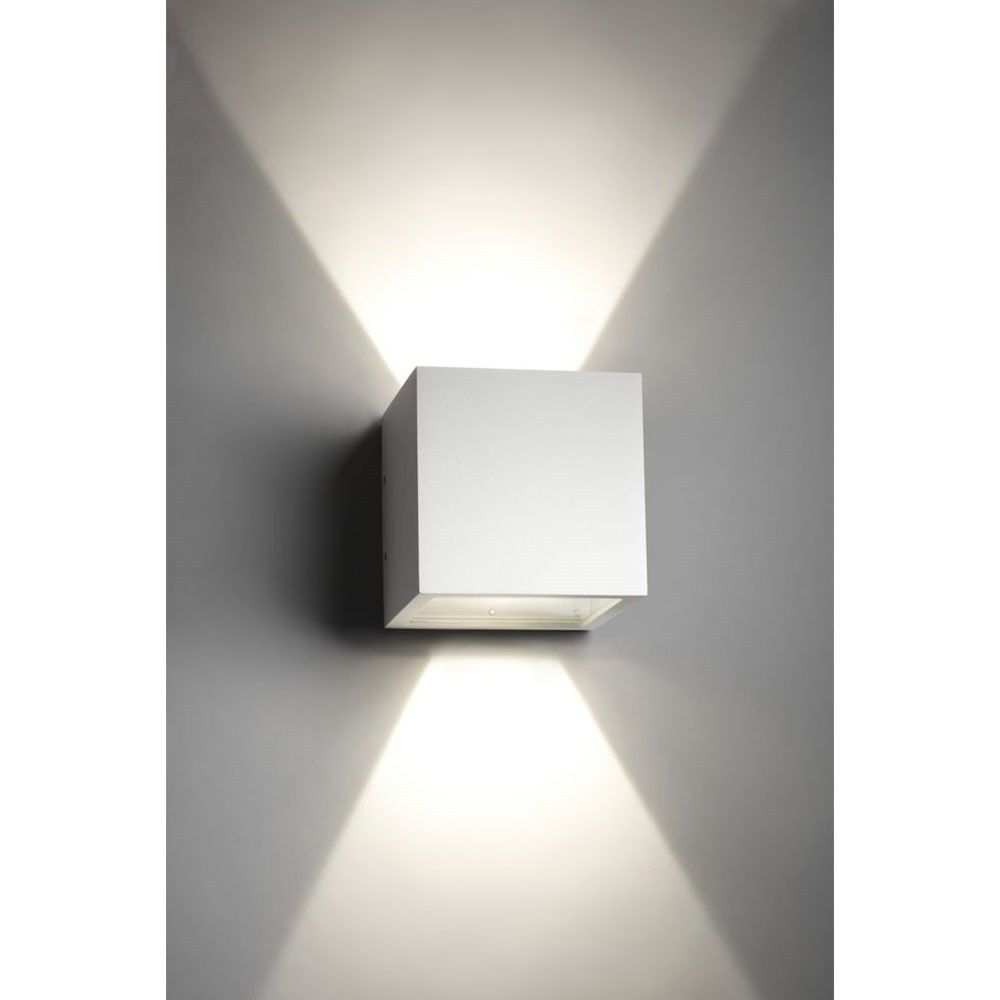 V-Tac 6W LED weiße Wandleuchte - Eckig, einstellbarer Abstrahlwinkel, IP65 für außen, 230V, inkl. Leuchtmittel - 3000K